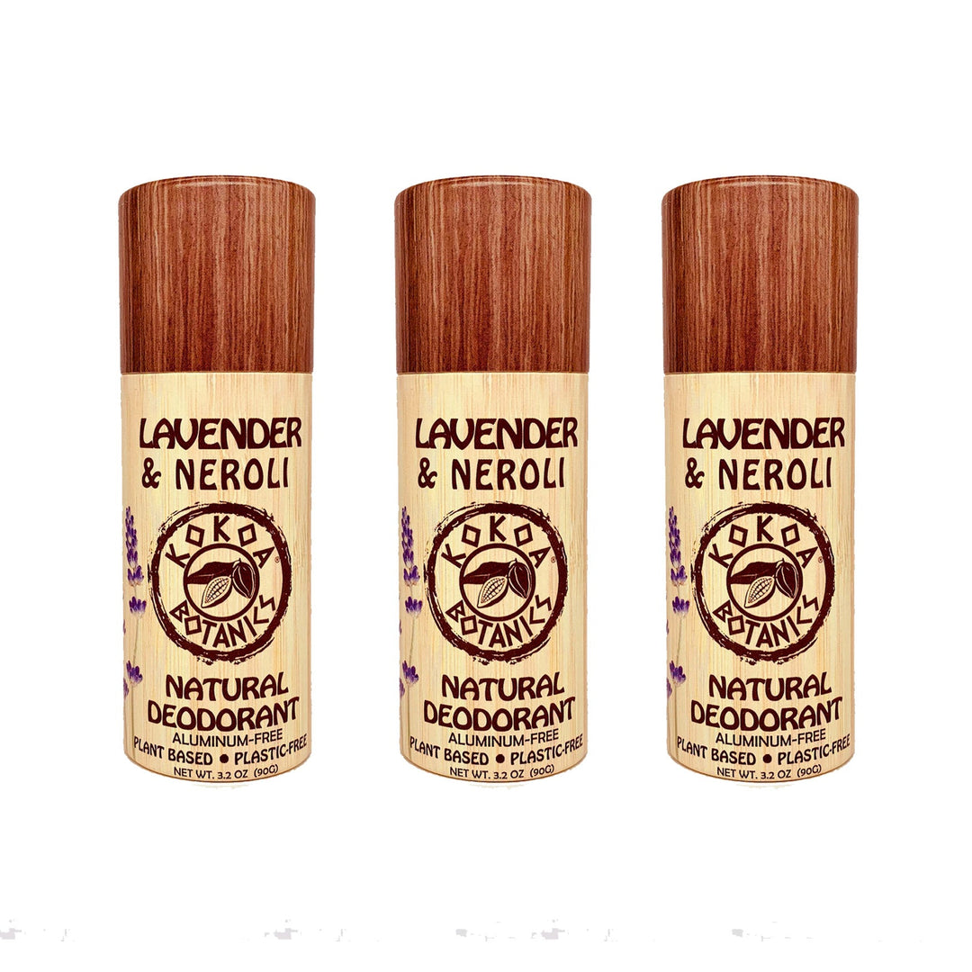 LAVENDER & NEROLI - Natural Deodorant - Sport - Aluminum-Free - Plastic-Free 3.2 oz by Kokoa Botanics