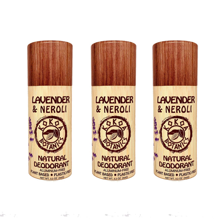 LAVENDER & NEROLI - Natural Deodorant - Sport - Aluminum-Free - Plastic-Free 3.2 oz by Kokoa Botanics
