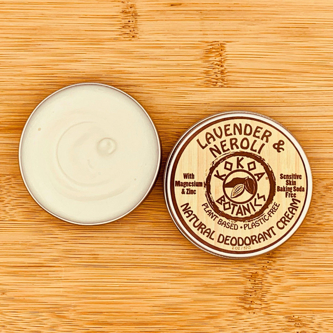 Lavender & Neroli - Natural Deodorant Cream - Sensitive Skin - Baking Soda Free  - 2 oz - kokoabotanics