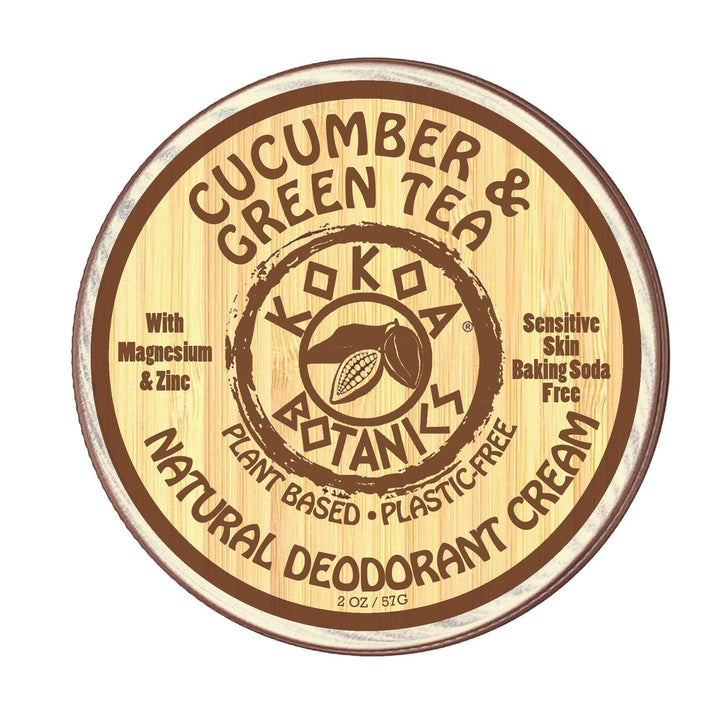 Natural Deodorant Paste - Cucumber & Green Tea - Sensitive Skin - Aluminum Free - Baking Soda Free  - 2 oz - kokoabotanics