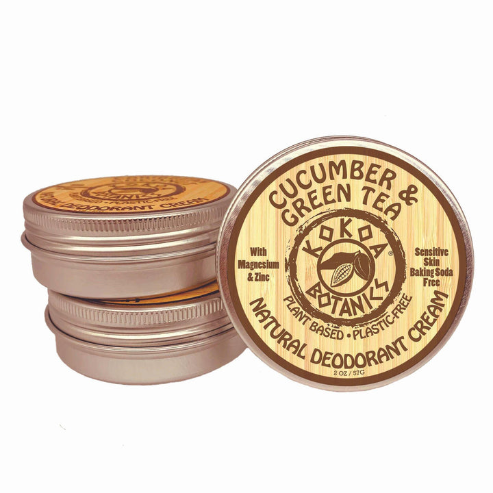 Natural Deodorant Paste - Cucumber & Green Tea - Sensitive Skin - Aluminum Free - Baking Soda Free  - 2 oz - kokoabotanics