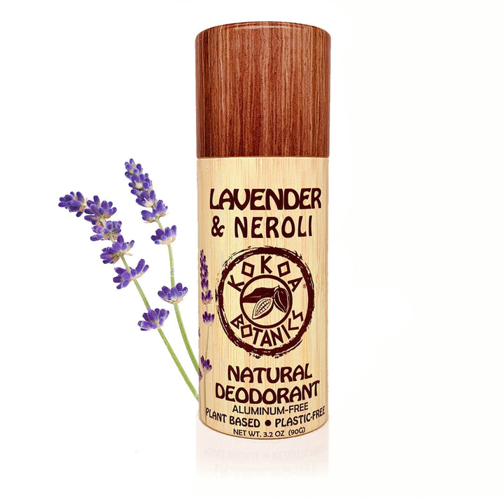 LAVENDER & NEROLI - Natural Deodorant - Sport - Aluminum-Free - Plastic-Free 3.2 oz by Kokoa Botanics