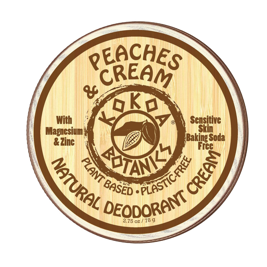 Peaches and Cream - Natural Deodorant Cream - Baking Soda Free  - 2.5 oz by Kokoa Botanics