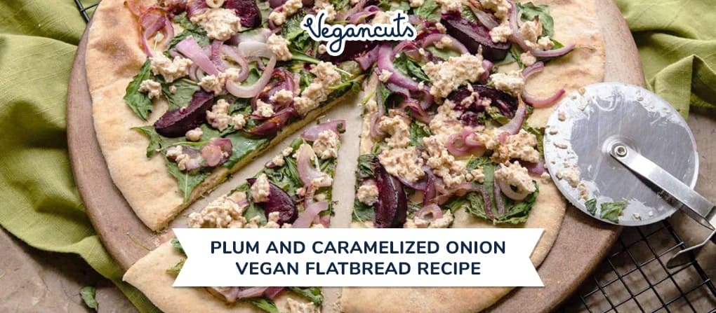 Plum and Caramelized Onion Vegan Flatbread Recipe