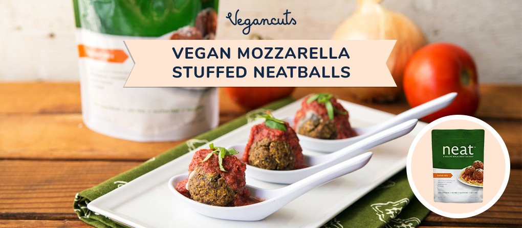 Vegan Mozzarella-Stuffed ‘Neatball’ Meatballs