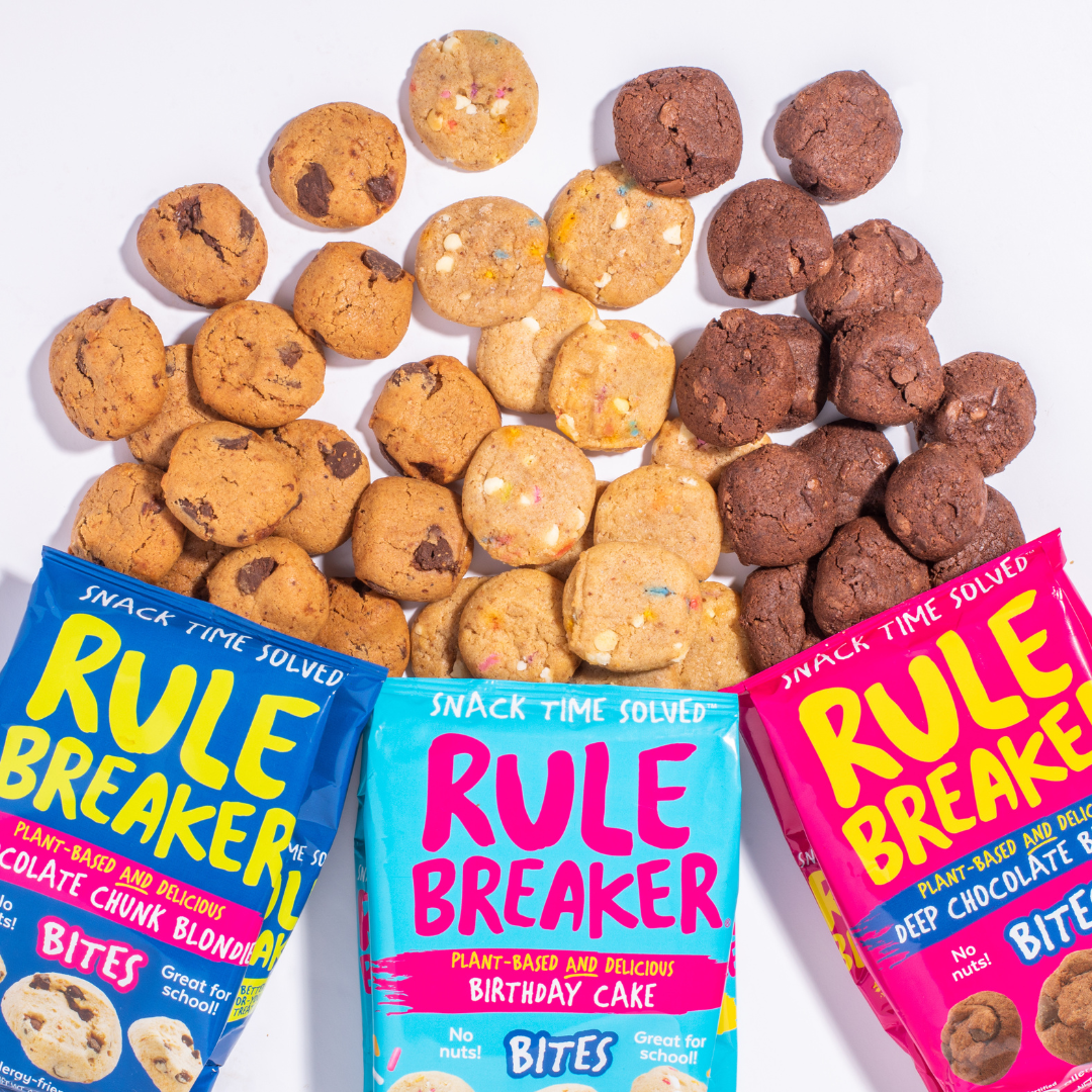3 Rule Breaker Bites Bags - Chocolate Chip, Chocolate Brownie and Birthday Cake