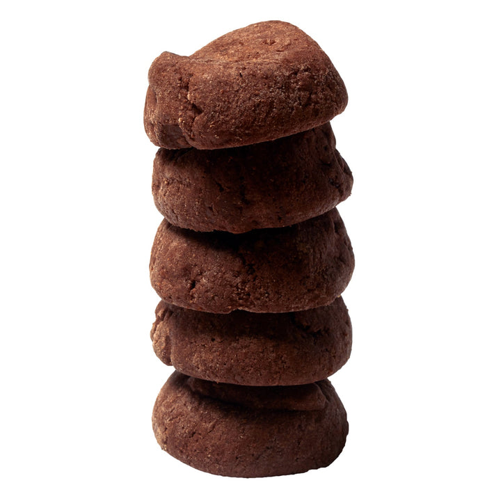 Stack of Rule Breaker Snacks brownie bites vegan gluten free