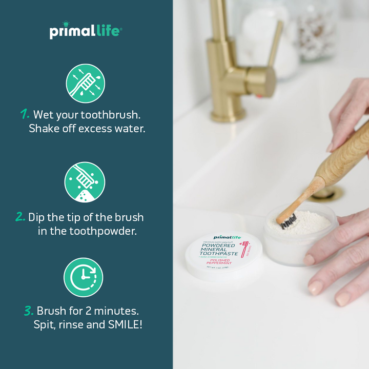 Toothpowder /  Powdered Mineral Toothpaste by Primal Life Organic II LLC