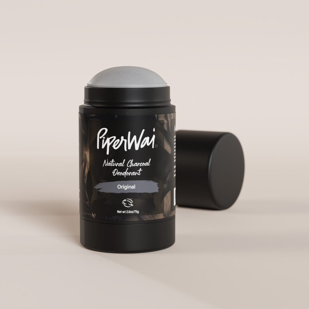 Natural Deodorant Stick without Aluminum, Activated Charcoal by PiperWai Natural Deodorant