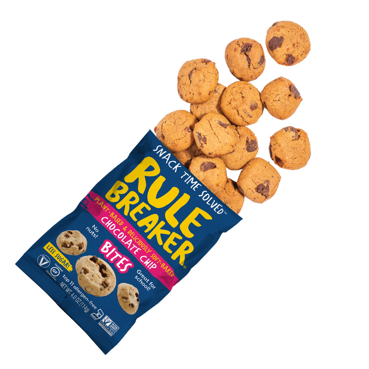 Chocolate Chunk Blondie Bites (MINIMUM PURCHASE: FOUR BAGS-ANY FLAVOR COMBO) | Rule Breaker Snacks Spilling out