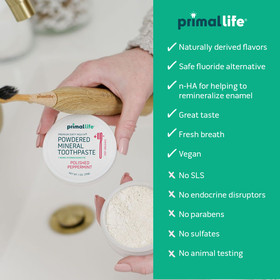 Toothpowder /  Powdered Mineral Toothpaste by Primal Life Organic II LLC
