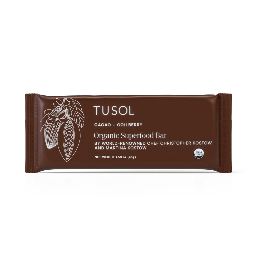 Cacao + Goji Berry Protein Bar (8 Pk) by TUSOL Wellness