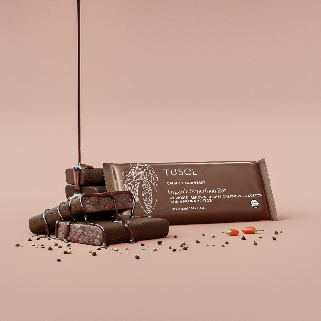 Chocolate + Goji Berry Protein Bar (8 Pk) by TUSOL Wellness