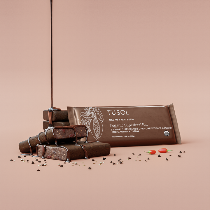 Chocolate + Goji Berry Protein Bar (8 Pk) by TUSOL Wellness