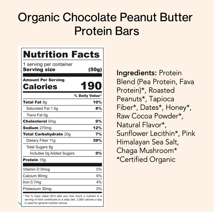 Chocolate Peanut Butter Protein Bar (8 Pk) by TUSOL Wellness