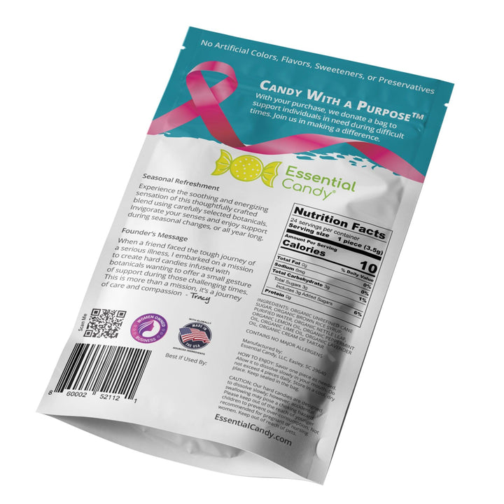 Clarity Blend Functional Hard Candy with Lemon, Lime, Peppermint, Lavender , Nettle Leaf - Essential Candy
