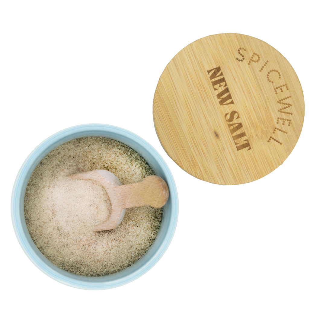 Spring Reset: New Salt & New Pepper Ceramic Cellar Set + Refill Pouch Bundle by Spicewell