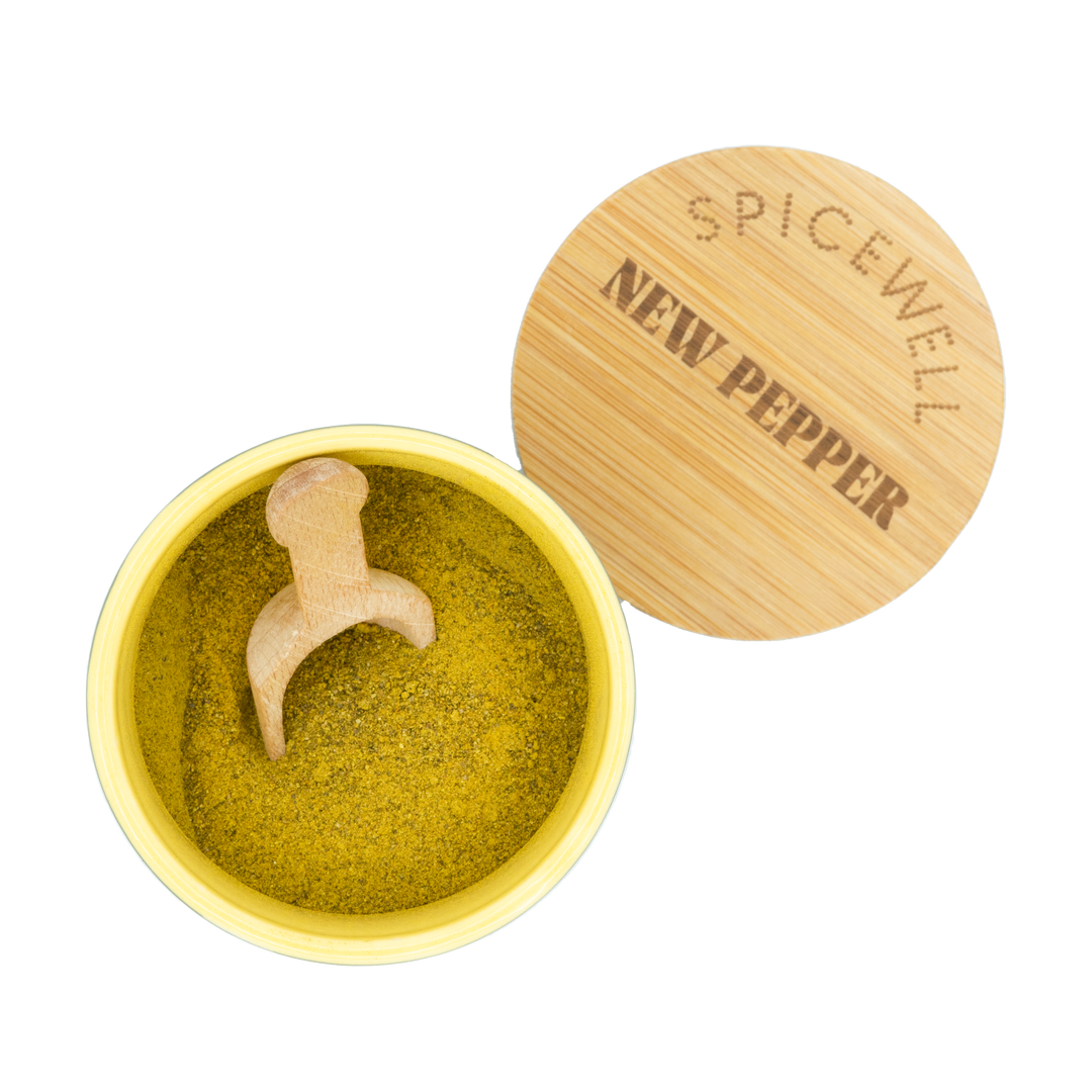 Spring Reset: New Salt & New Pepper Ceramic Cellar Set + Refill Pouch Bundle by Spicewell