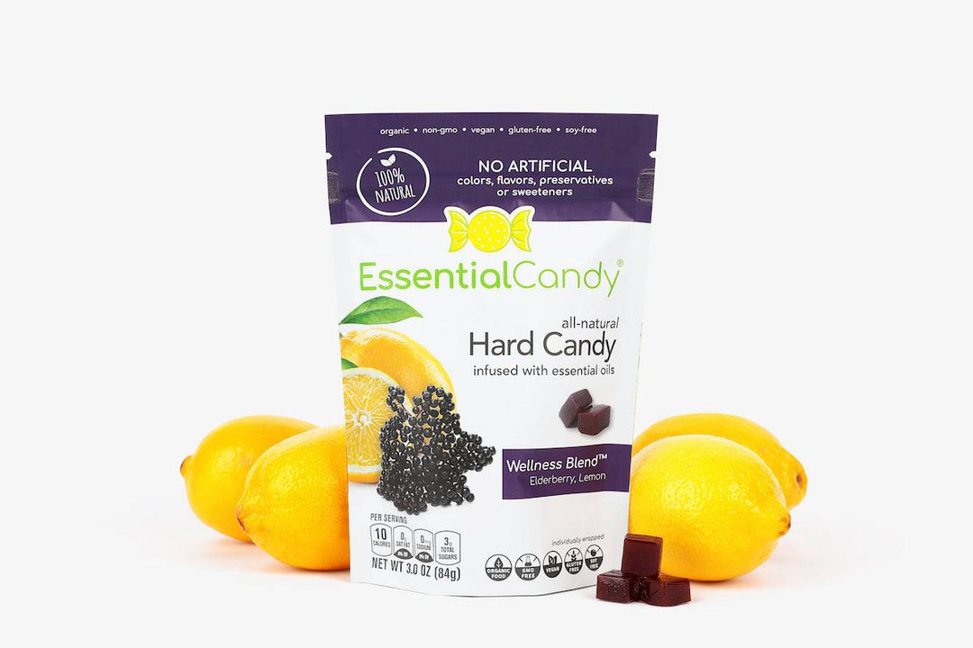 Wellness Blend Functional Hard Candy with Elderberry, Schisandra Berry, Lemon and Rosehips - Essential Candy