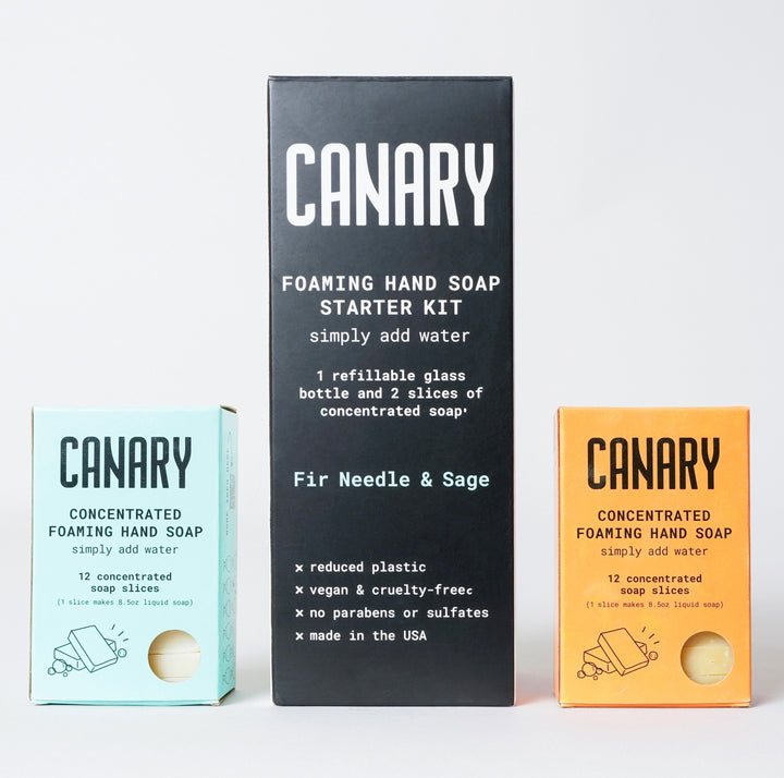 Concentrated Foaming Hand Soap Single Bundle. One Starter Kit and Two Refill Bars