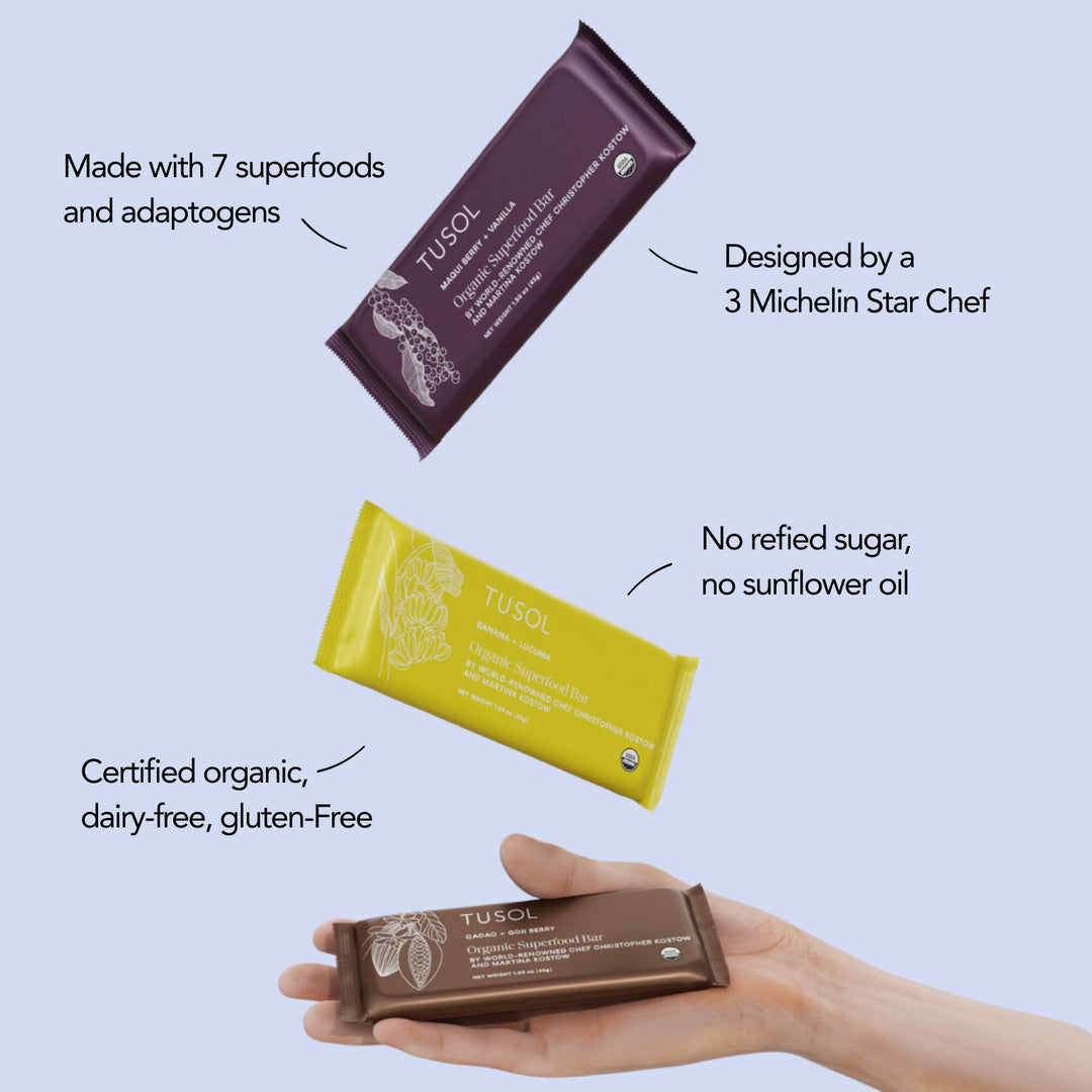 Organic Protein + Superfood Bars by TUSOL Wellness
