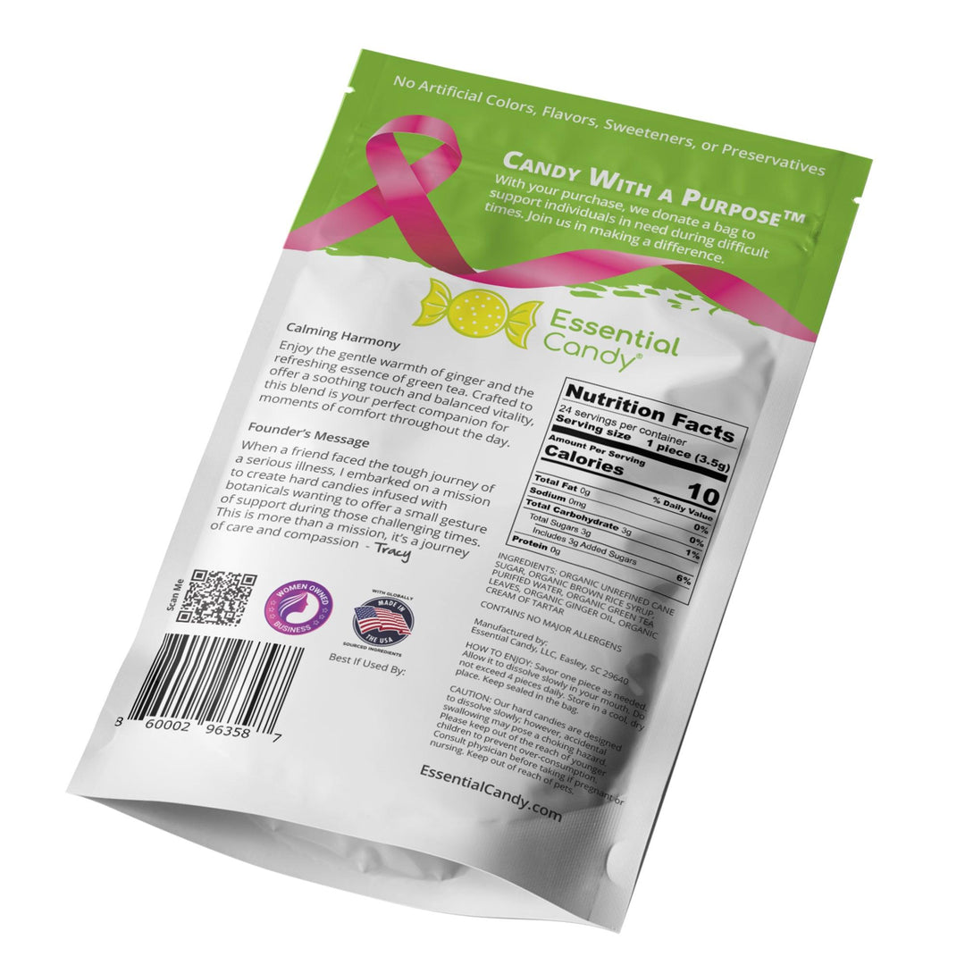 Ginger Green Tea Blend Functional Hard Candy - Essential Candy