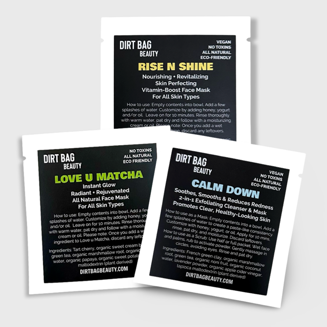 NEW! Single-use 2-in-1 Powder Vegan Cleanser & Mask by DIRT BAG® BEAUTY