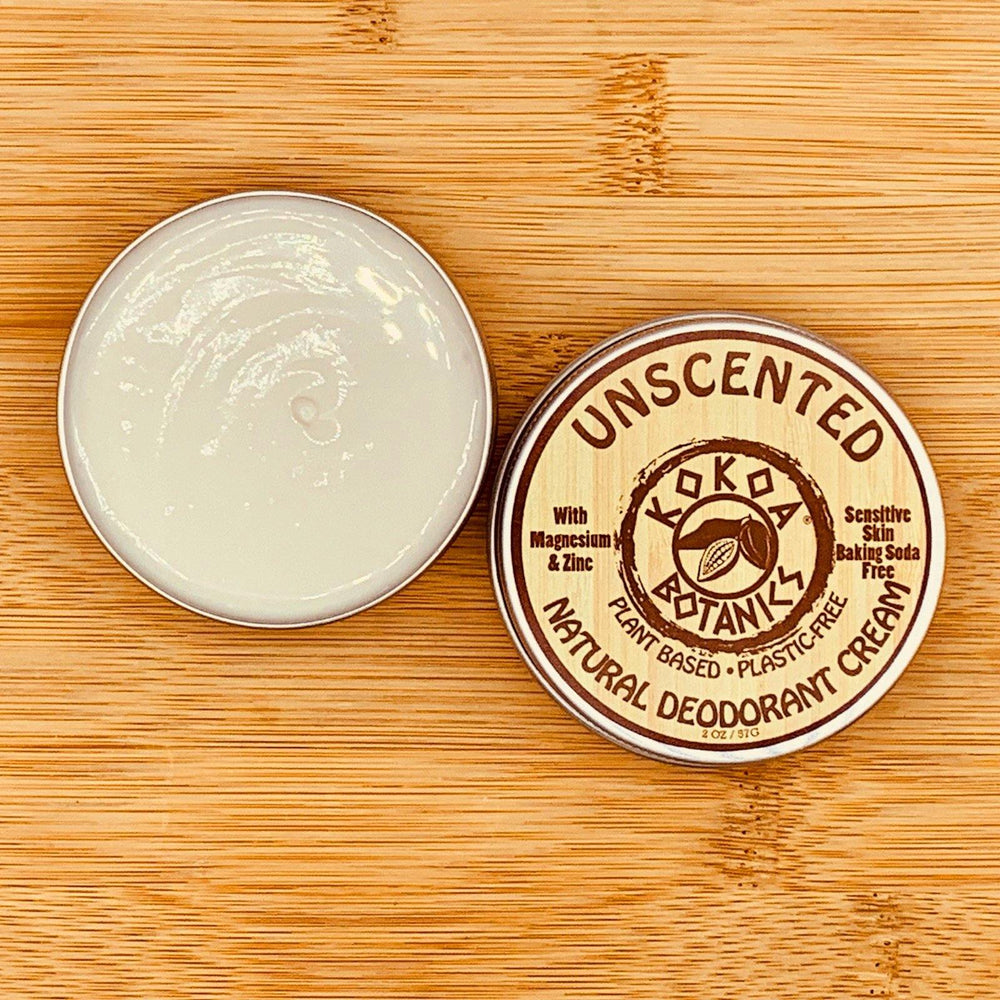UNSCENTED - Natural Deodorant Cream - Sensitive Skin – Fragrance-Free - Baking Soda-Free 2 oz - kokoabotanics
