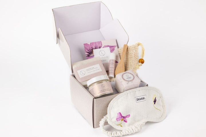 Lavender bath and body set, Natural skincare appreciation gift box by Lizush