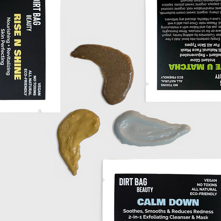 NEW! Single-use 2-in-1 Powder Vegan Cleanser & Mask by DIRT BAG® BEAUTY