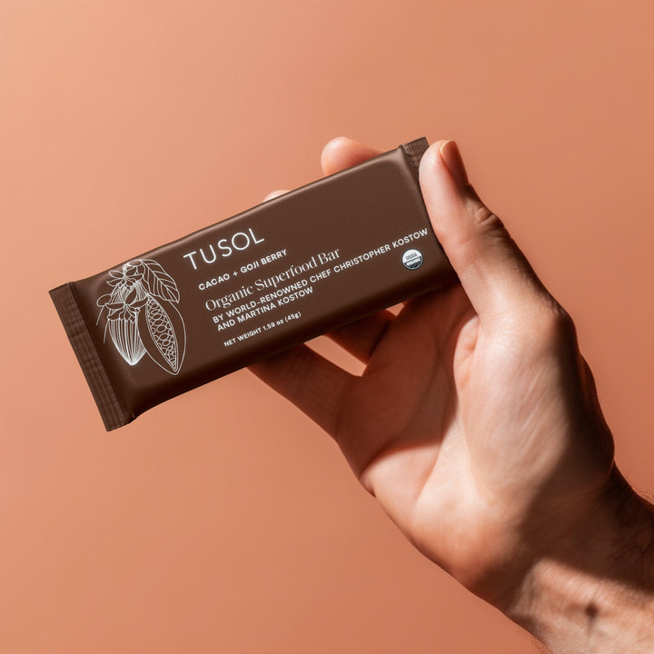 Cacao + Goji Berry Protein Bar (8 Pk) by TUSOL Wellness