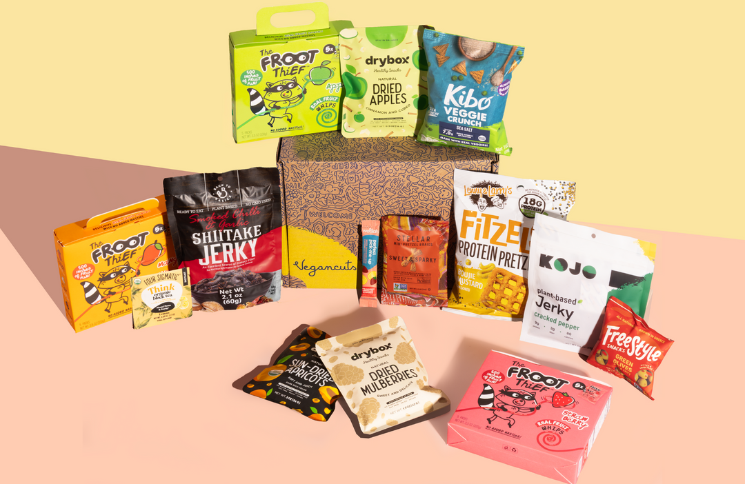 Vegancuts Snack Box Subscription - 10+ Vegan Snacks, Meal Items, & Beverages Each Month!