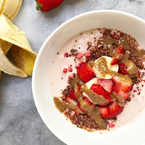 Oat Haus Vanilla Granola Butter Strawberry Smoothie Bowl