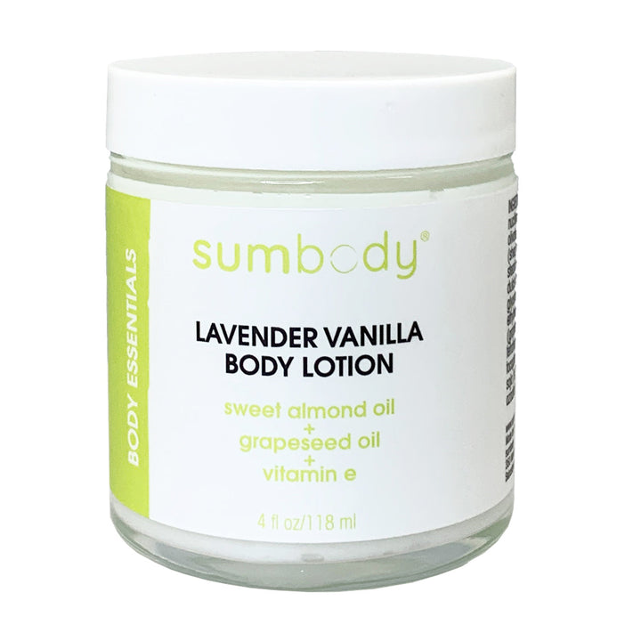 Seasonal Lavender Vanilla Body Lotion In Reusable Glass Jar by Sumbody Skincare