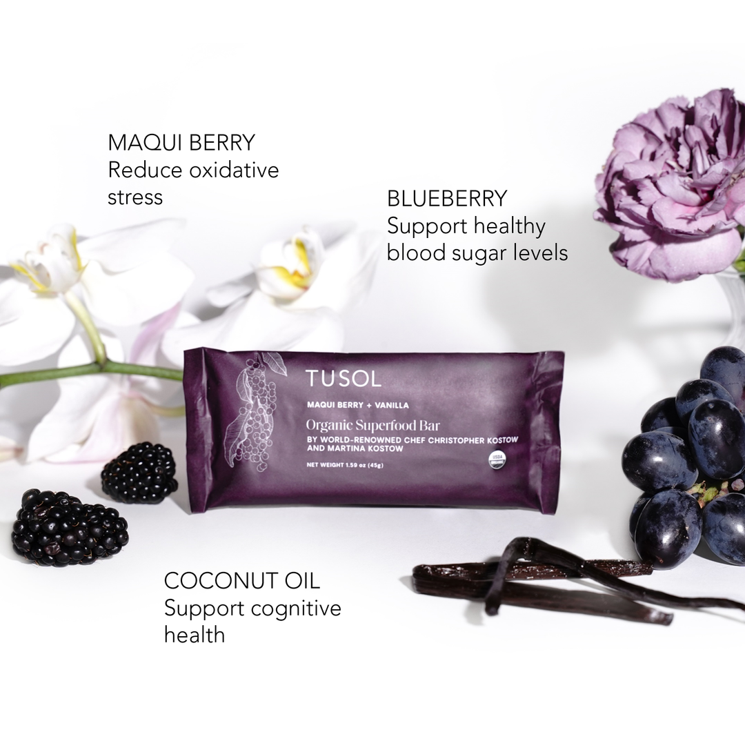 Maqui Berry + Vanilla Superfood Bar (24 Pack) by TUSOL Wellness
