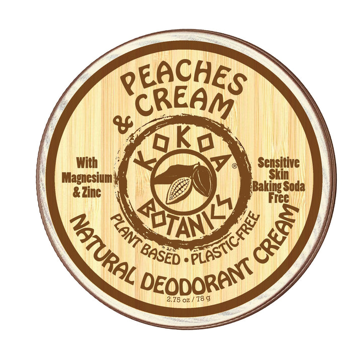 Peaches and Cream - Natural Deodorant Cream - Baking Soda Free  - 2.5 oz by Kokoa Botanics