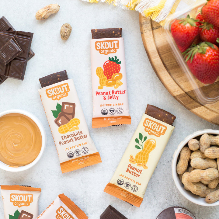 Skout Organic Peanut Butter Protein Bar Bundle - 15 Pack Organic Protein Bar Skout Organic 