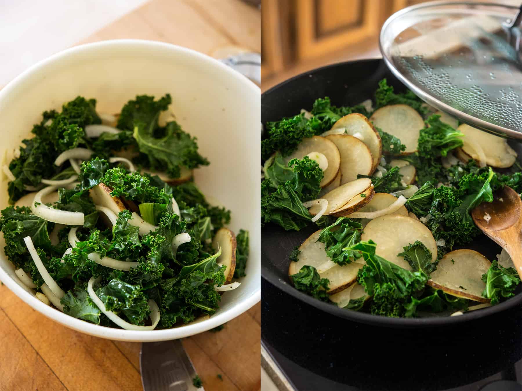 Potato Kale Pizza Topping