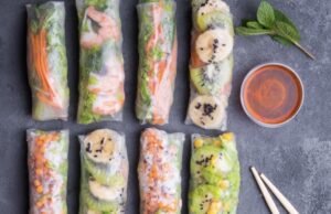 fruity filled spring rolls